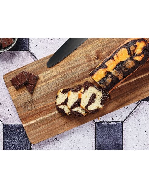 Stine snijplank van acaciahout gelakt hout - 49x19x1 cm