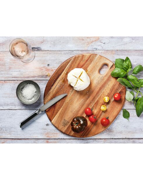 Planche à découper en bois d'acacia Elin bois vernis - 35x31x1 cm