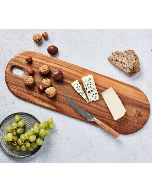 Planche à découper en bois d'acacia Elin bois vernis - 55x18x1 cm