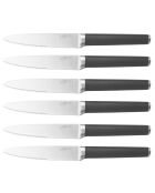 6 Couteaux à steak Jona inox mat - 24x2x1 cm