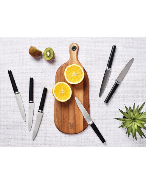 6 Couteaux à steak Jona inox mat - 24x2x1 cm