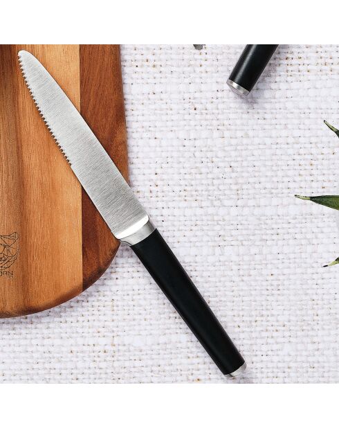 6 Couteaux à steak Jona inox mat - 24x2x1 cm