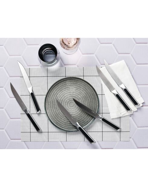 6 Couteaux à steak Loki inox mat - 24x2x1 cm