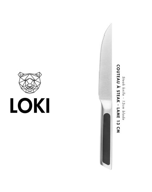 6 Couteaux à steak Loki inox mat - 24x2x1 cm