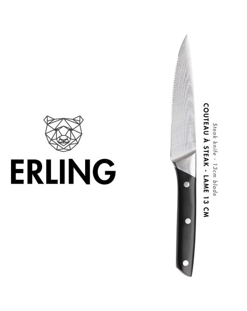 6 Couteaux à steak Erling inox mat - 26x3x1 cm