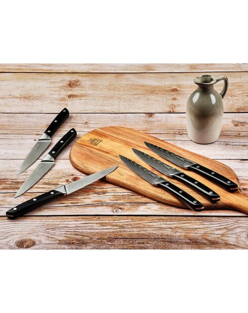 6 Couteaux à steak Erling inox mat - 26x3x1 cm