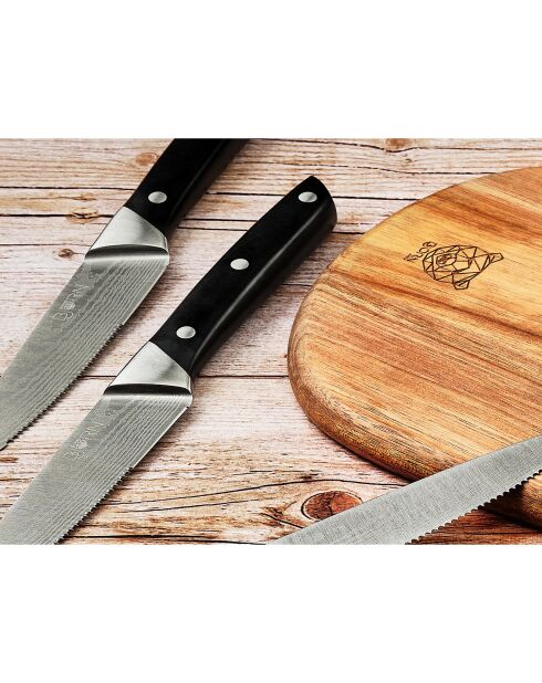 6 Couteaux à steak Erling inox mat - 26x3x1 cm