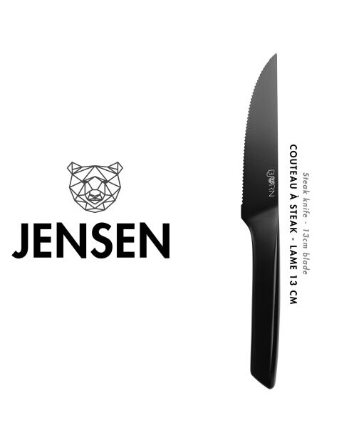 Jensen Steakmesser mattschwarz - 6 Stück