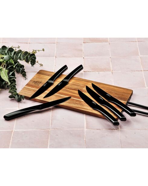 Couteaux à steak Jensen noir mat - 6 pièces