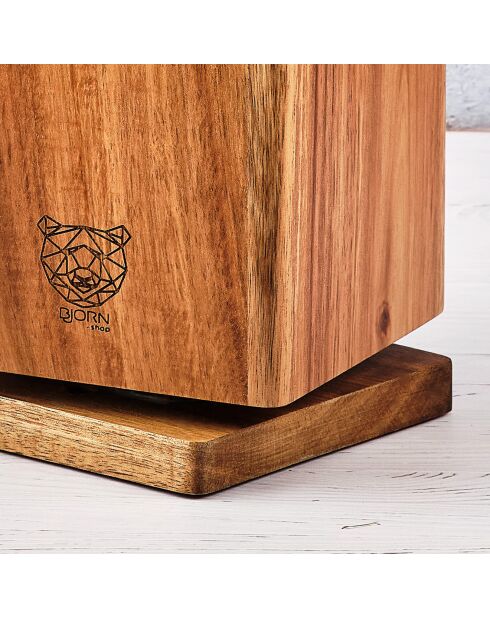 Skagen rotierender Messerblock aus lackiertem Holz - 12x12x24 cm