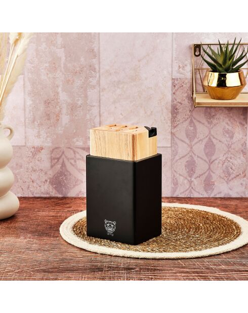 Porvoo Messerblock aus Holz mit integriertem Spitzer - 10x13x24 cm