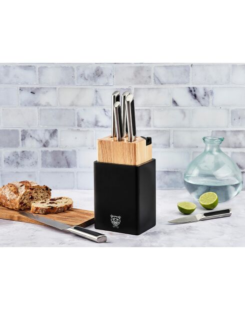 Porvoo Messerblock aus Holz mit integriertem Spitzer - 10x13x24 cm