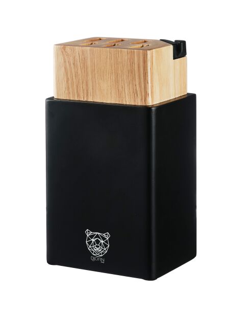 Porvoo Messerblock aus Holz mit integriertem Spitzer - 10x13x24 cm