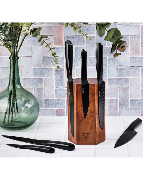 Imatra magnetischer Universal-Messerblock aus lackiertem Holz - 12x13x22 cm