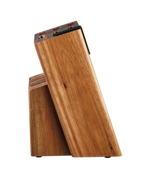 Loviisa Messerblock mit integriertem Spitzer aus lackiertem Holz - 13x15x23 cm