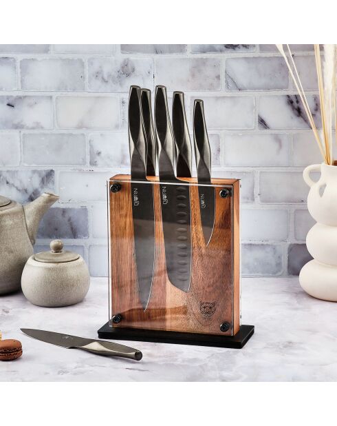 6 Couteaux de cuisine Larus - 6 pièces gris métal