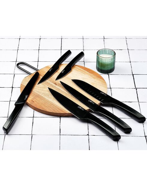 Couteaux de cuisine Jensen - 6 pièces noir mat