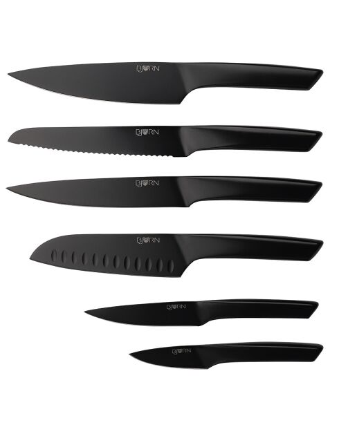 Couteaux de cuisine Jensen - 6 pièces noir mat