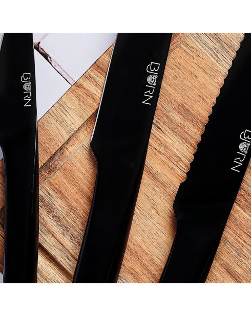 Couteaux de cuisine Jensen - 6 pièces noir mat
