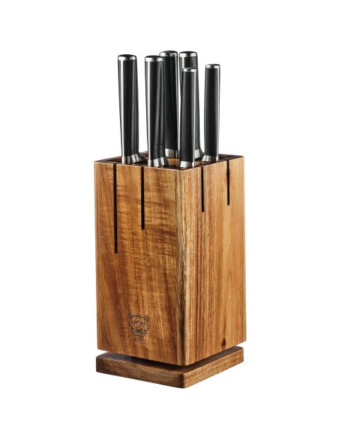 Block mit Küchenmessern Jona Skagen aus mattem Edelstahl - 7 Stück