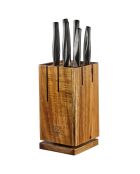 Bloc avec couteaux de cuisine Larus Skagen gris métal- 7 pièces