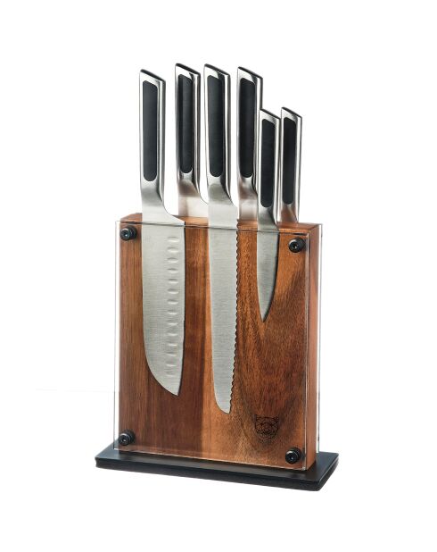 Loki Rauma Mattblock aus Edelstahl mit Küchenmessern - 7 Stück