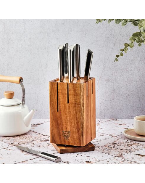 Loki Skagen Mattblock aus Edelstahl mit Küchenmessern - 7 Stück