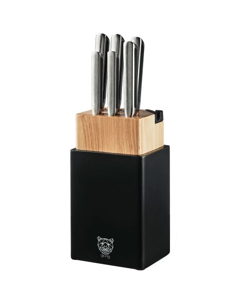 Bloc avec couteaux de cuisine Loki Porvoo inox mat - 8 pièces