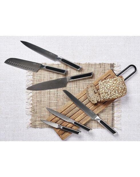 Bloc avec couteaux de cuisine Loki Imatra inox mat - 7 pièces