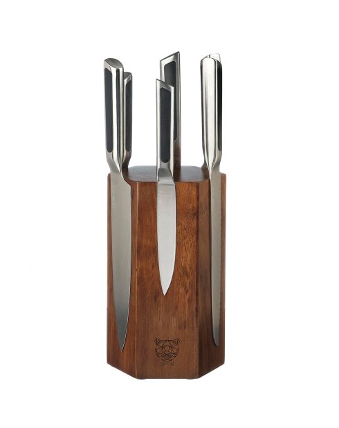 Bloc avec couteaux de cuisine Loki Imatra inox mat - 7 pièces