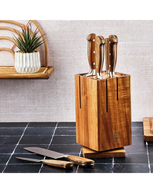 Bloc avec couteaux de cuisine Jakob Skagen bois mat - 7 pièces