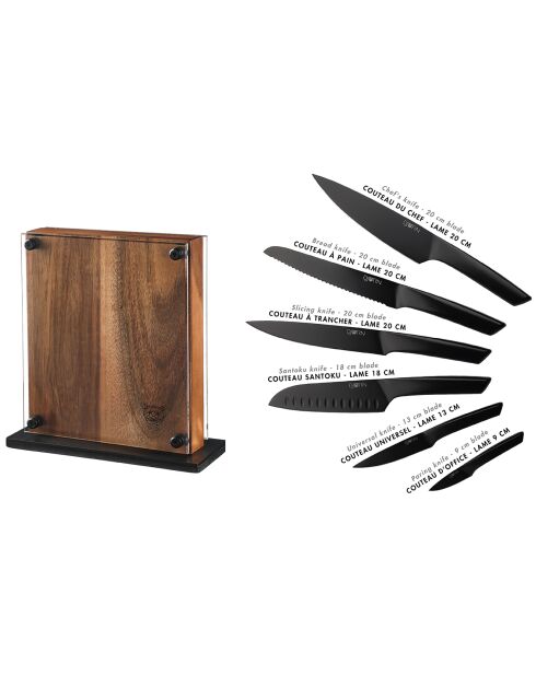 Bloque Jensen Rauma con cuchillos de cocina - 7 piezas