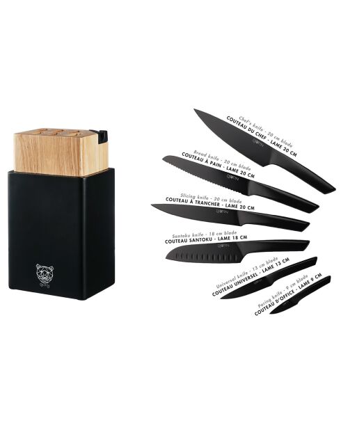 Bloc avec couteaux de cuisine Jensen Porvoo - 8 pièces