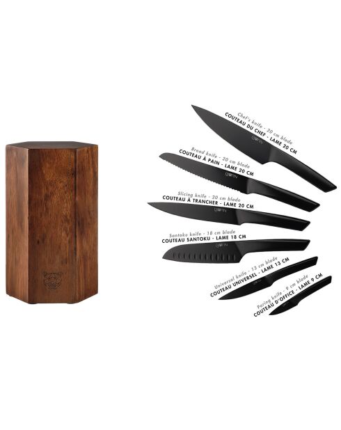 Bloc avec couteaux de cuisine Jensen Imatra - 7 pièces