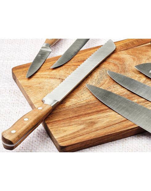 Block mit Küchenmessern und Steakmessern Jakob Loviisa mattes Holz - 14 Stück