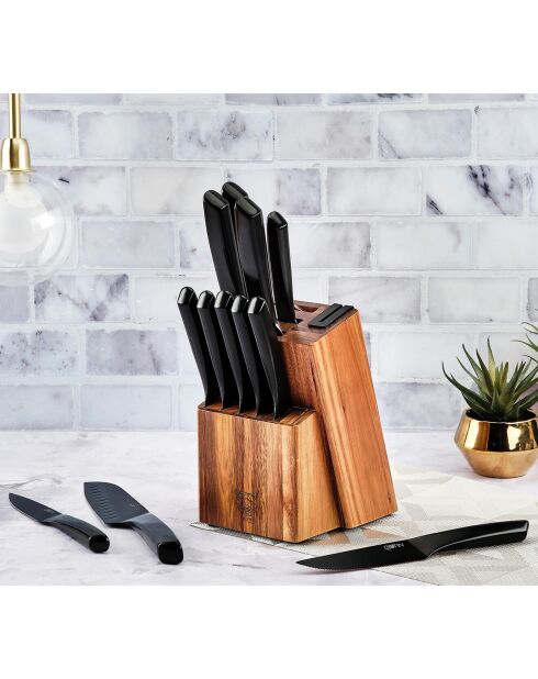 Bloc avec couteaux de cuisine et couteaux à steak Jensen Loviisa - 14 pièces
