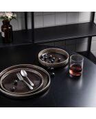 Set de vajilla marrón capuchino - 18 piezas