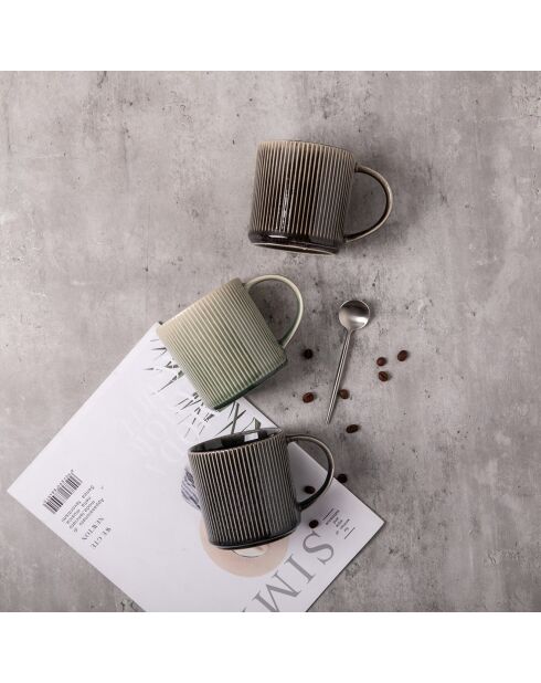 2 Mugs Cappuccino marron - D.8.8x9 cm