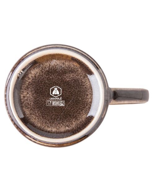 2 Mugs Cappuccino marron - D.8.8x9 cm