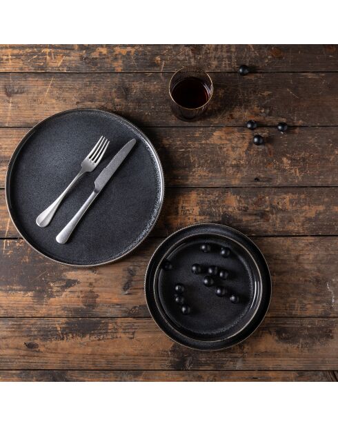 Set de vajilla negro antracita - 18 piezas