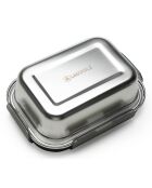 3 Boîtes de conservation rectangulaires inox  argentées