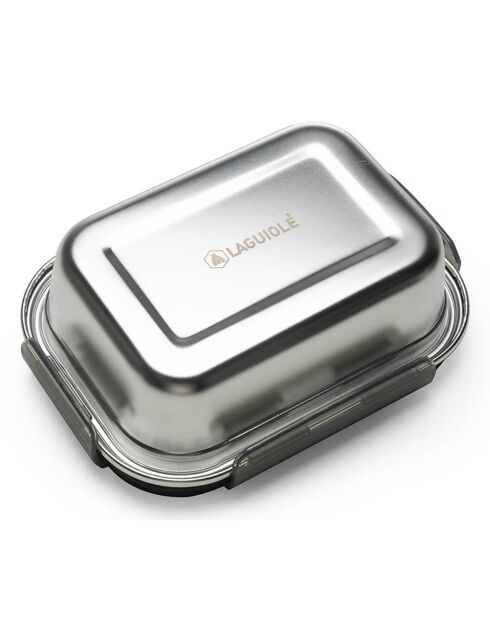 3 Boîtes de conservation rectangulaires inox  argentées