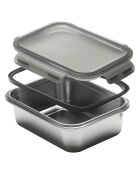 3 Boîtes de conservation rectangulaires inox  argentées