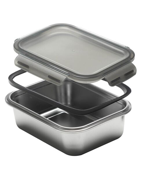 3 Boîtes de conservation rectangulaires inox  argentées