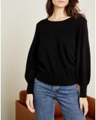 Pull 100% Cachemire Manches Ballon Angelina Col rond noir