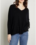 Pull poncho 100% Cachemire Axelle Col V noir