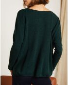 Pull poncho 100% Cachemire Axelle Col V vert forêt