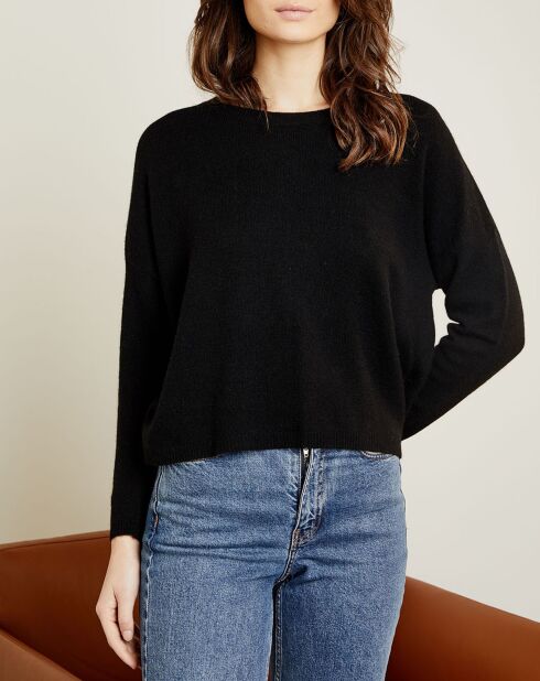 Pull 100% Cachemire Clémence Col rond noir