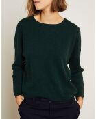 Pull en Laine & Cachemire Clémence Col rond vert foret