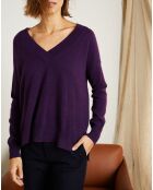 Pull ample 100% Cachemire Iris Col V aubergine